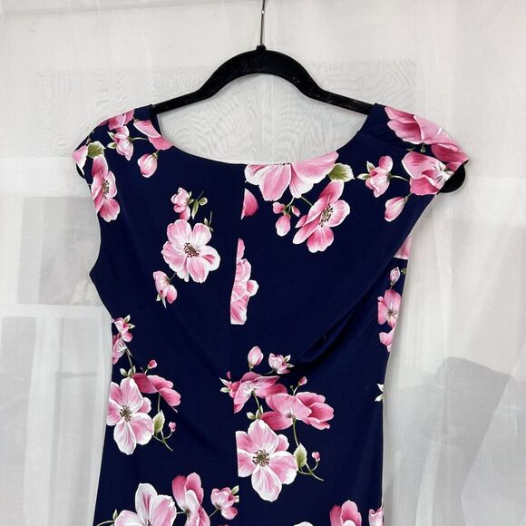 Vintage y2k Connected apparel floral print boat neck short dress sz 4p wedding - Picture 9 of 9